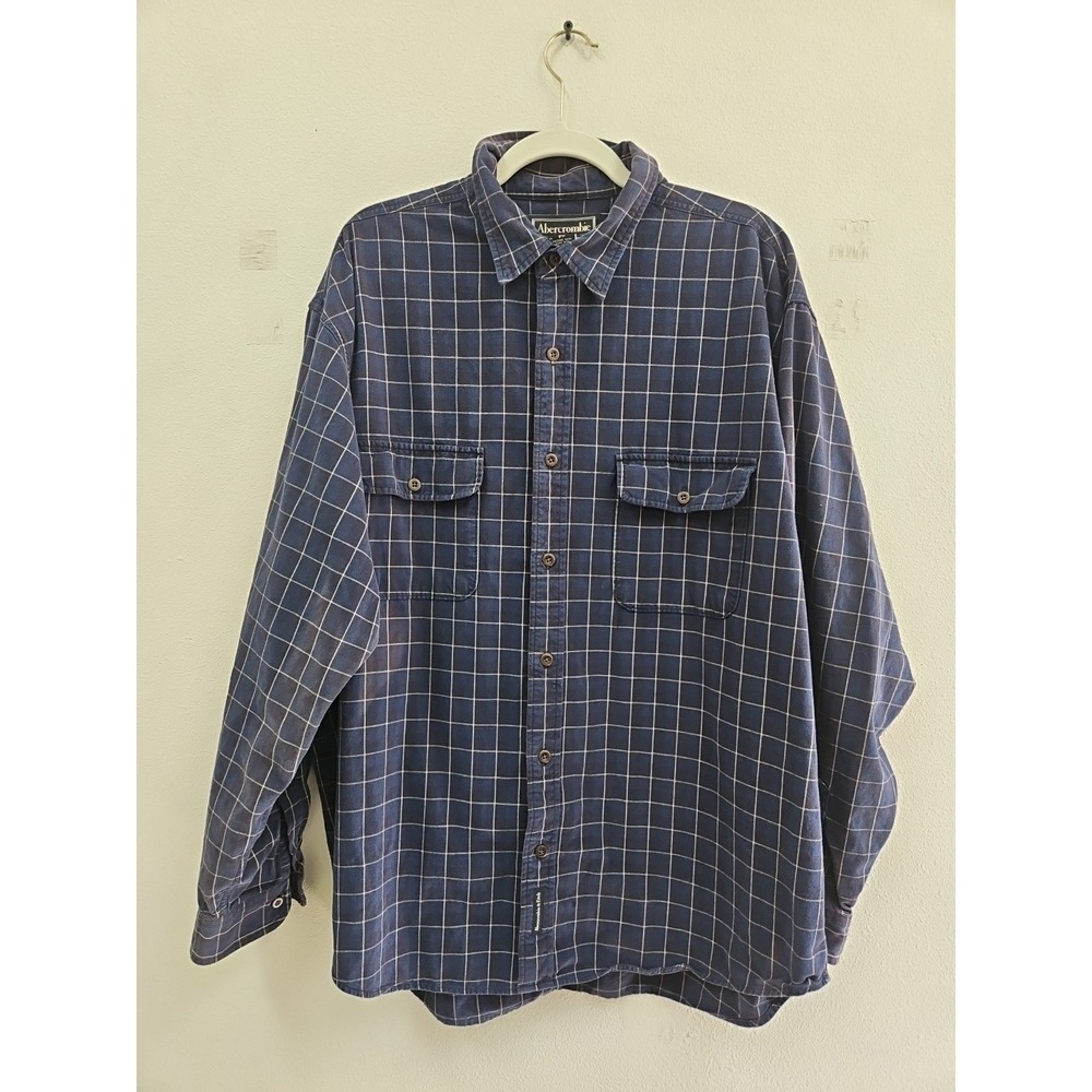 Abercrombie & Fitch Shirt Men's Large Cotton Button Runs Big Read Description